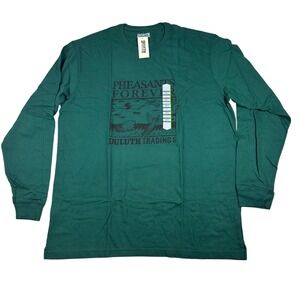 Duluth Trading Company Mens Longtail T Relaxed Fit LS Logo Graphic T Shirt L